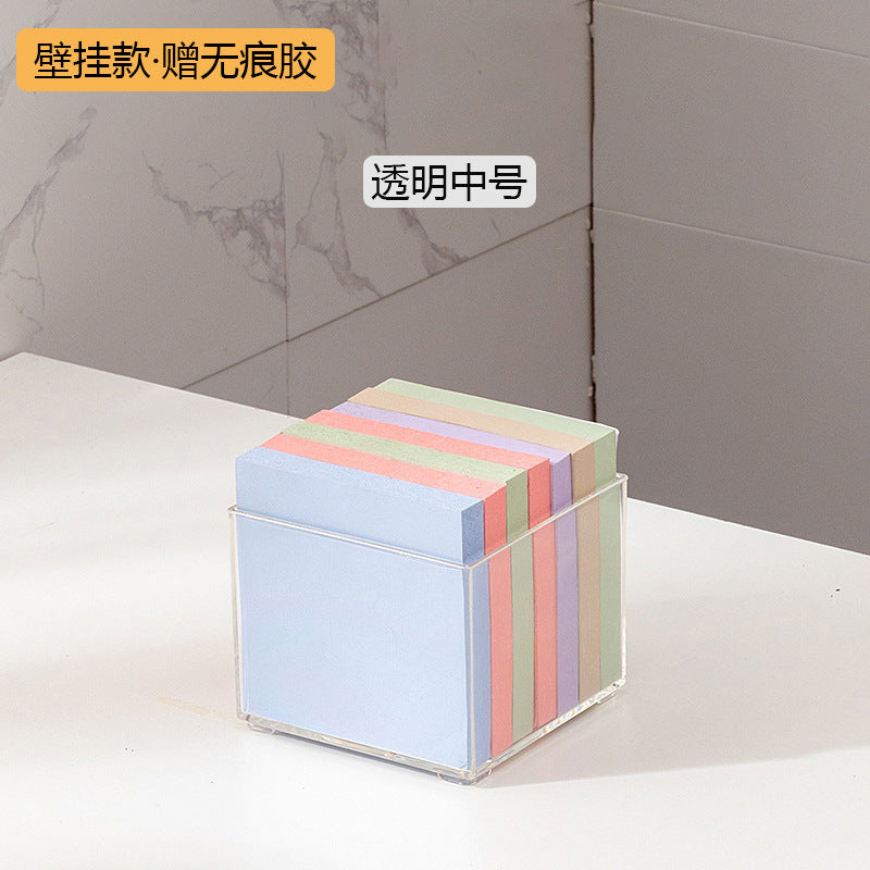 Desktop mobile phone case, sticky note transparent storage box, plastic large-capacity data cable, earphone mini wall-mounted storage box.