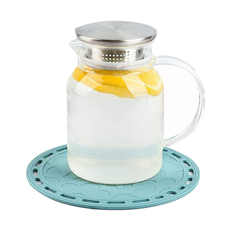 Cross-border supply 20CM silicone tableware round heat insulation pad kitchen daily multi-functional placemat non-slip food grade