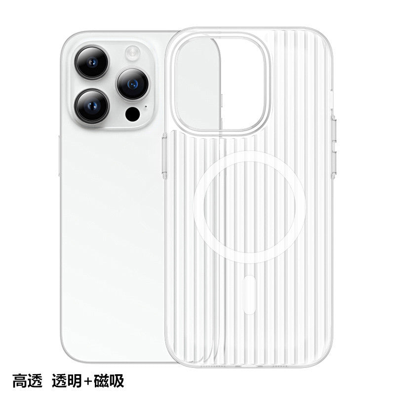 Corrugated lenticular magnetic pc case for iphone 17, magnetic ice mist matte 16 phone case, 14 apple 16 transparent