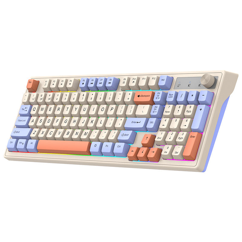 Viper k98 bluetooth wireless dual-mode keyboard - mechanical feel, desktop pc, laptop, office & business, backlit keys