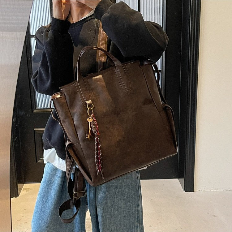 Cross-border retro backpack women's large-capacity casual versatile commuter schoolbag street trend premium travel backpack