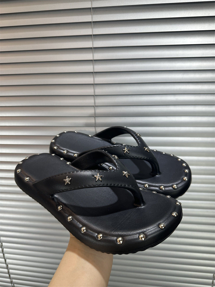 Eva flip-flops women's summer 2026 new french style flat bottom outdoor summer sandals beach wear fashion