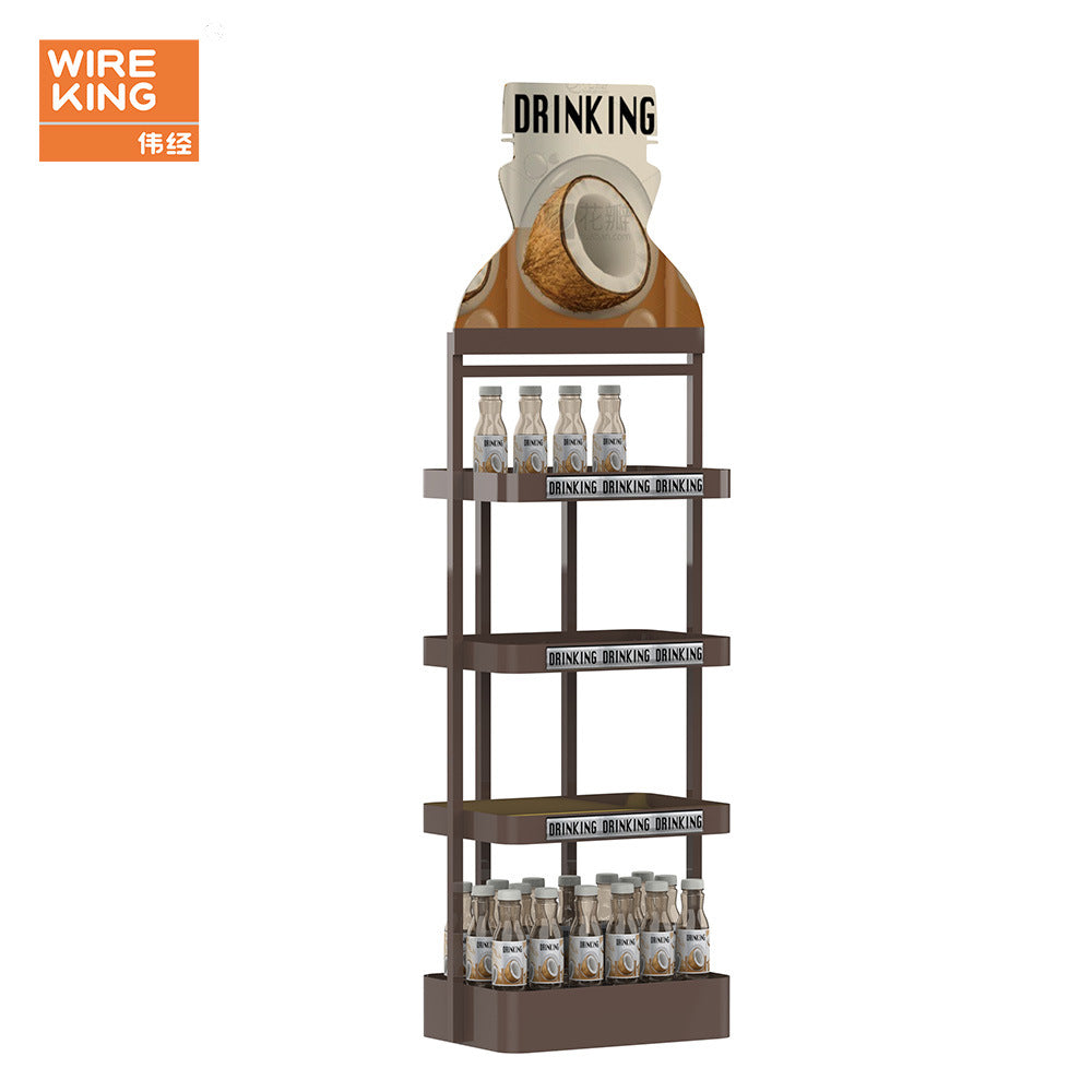 Factory Customized Supermarket Beverage Display Rack Beverage Sparkling Water Display Rack Convenience Store Beverage Display Rack