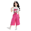 Girls' summer lightweight outfit  new korean style wide-leg pants two-piece set for big girls and toddlers - stylish kids' set