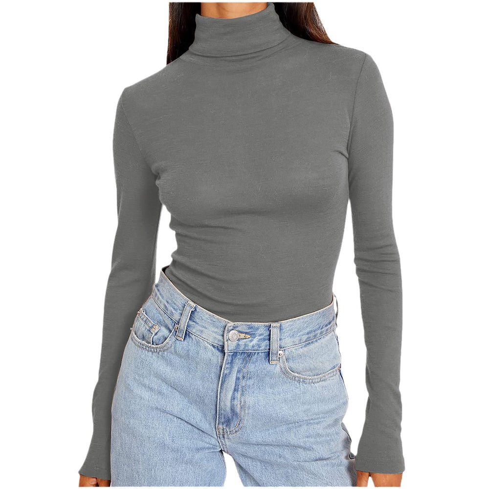 cross-border  spring new arrival: women's semi-high neck slim-fit versatile base layer top