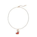 Wholesale christmas necklaces: european and american cross-border jewelry, high-end, instagram-style, diamond-studded wishing santa claus necklace for women