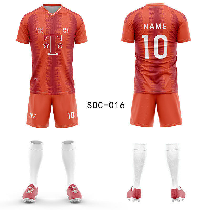 2025 new football jersey set men's football jersey team game jersey short-sleeved sports training jersey customization