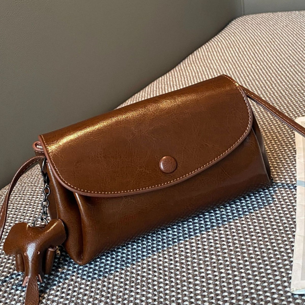 genuine leather women's bag crossbody bag fashioneasiest for match small bag cowhide shoulder bag girls classy sense oil wax leather bag
