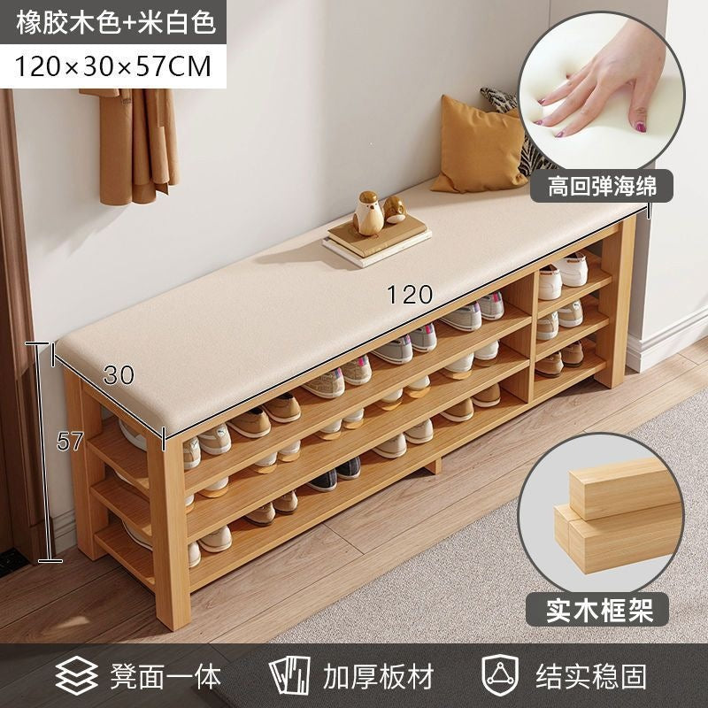 Solid wood leg shoe changing stool for home door can sit storage scandinaviancasual shoe stool small apartment entrance stool