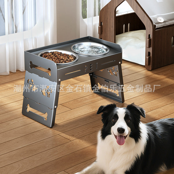 Pet Bowl Stainless Steel Dog Bowl Anti-Tipping Lifting Dog Bowl Dog Bowl Large Dog Dog Bowl Food Bowl Pet Slow Food Bowl
