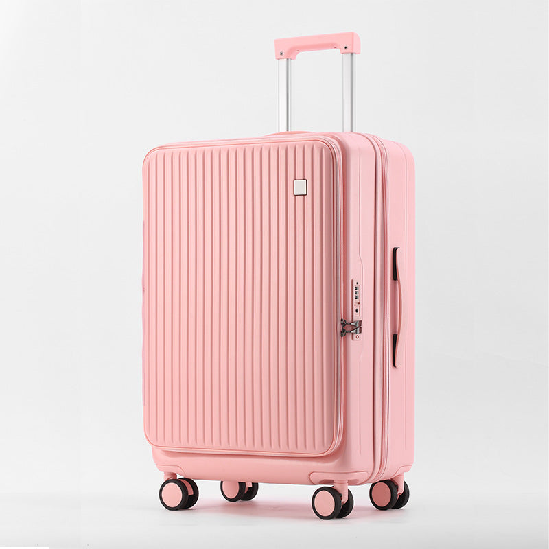 Side open trunk, hard case, with extension, TSA lock, universal wheel, 20/24/28 inch, black, can be set