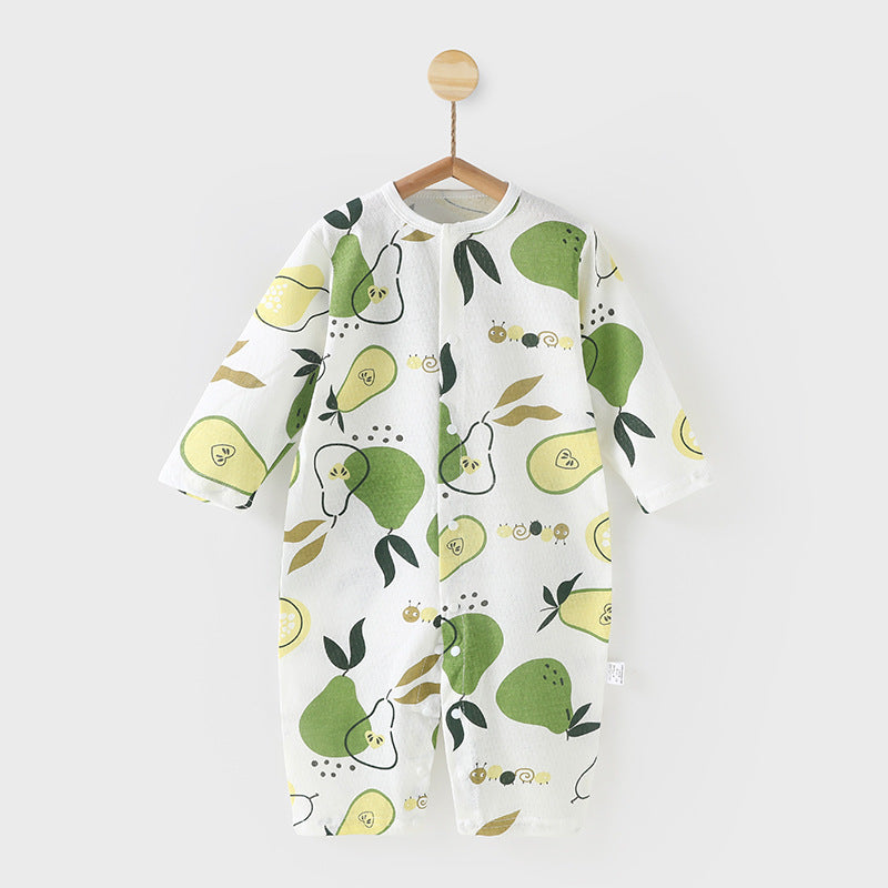 Baby rompers summer thin air conditioning suit baby pure cotton pajamas onesie newborn clothes long sleeve spring and summer outfit