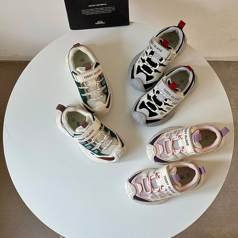 Kids' athletic shoes:  spring/autumn new collection - boys' soft-soled running shoes, girls' winter chunky sneakers, non-slip casual shoes