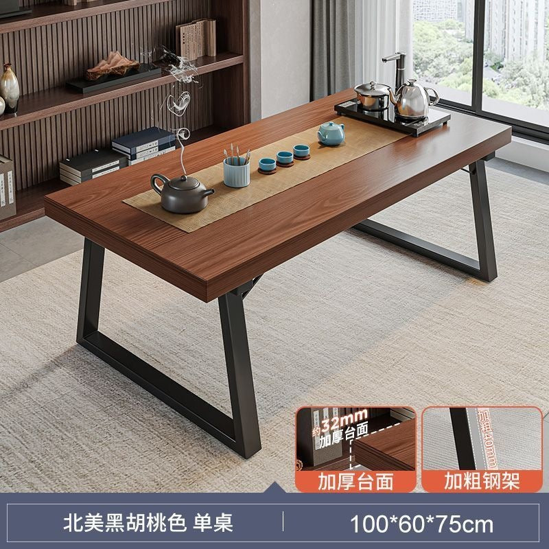 Solid wood color tea table and chair combination, one table and five chairs, tea table, new chinoiserie negotiation office large board tea table, coffee table