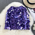 Classy fashion sequin skirt women's summerhigh waista-line miniskirt petites hip-covering one-step skirt