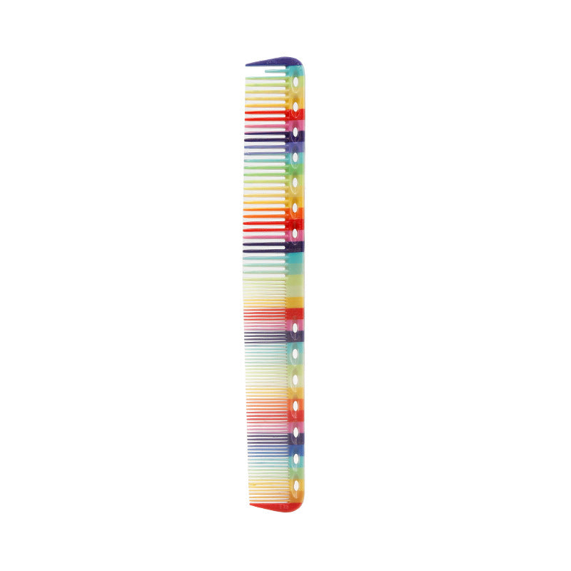 Ingrid Rainbow Cutting Comb Hair Salon Special Zone Positioning Anti-static Rainbow Comb Hairdressing Tip Tail Highlighting Comb