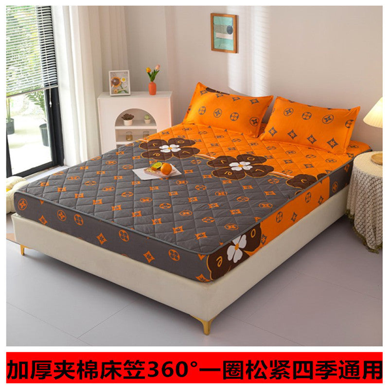 Machine washable single piece thickened bed cover quilted simmons bed protector new arrival protective cover neutral cotton bed sheet bed cover