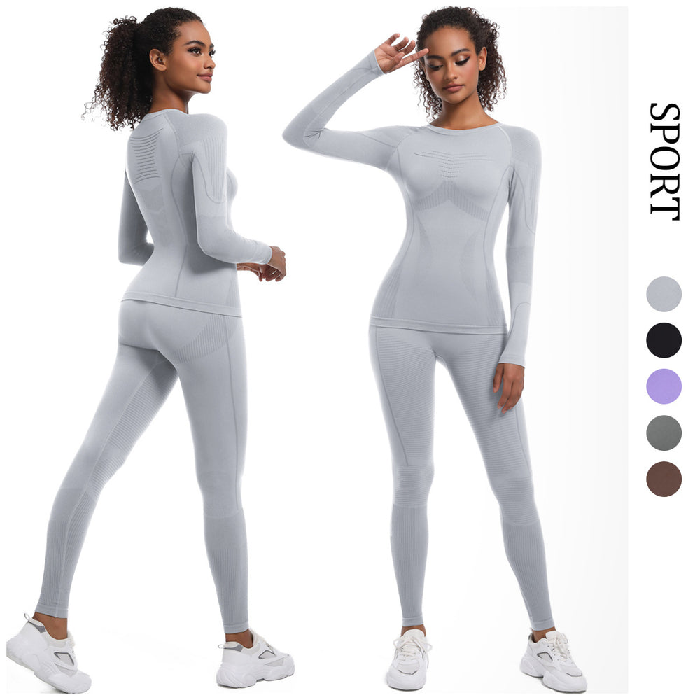 new arrival seamless long-sleeved yoga clothes for women, breathable tight sports ski clothes, outdoor running and cycling fitness clothes