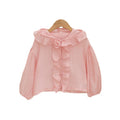 Korean style sun protection clothing for girls, summer : chic and sweet ruffle trim, lightweight and fashionable hooded sun jacket for kids