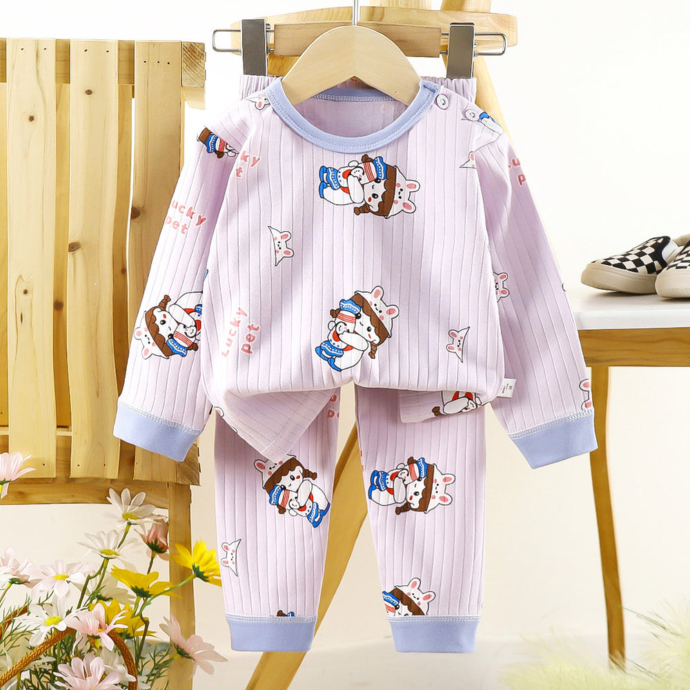 Kids' cotton underwear set - new spring collection: boys' thermal underwear, girls' pajamas, and children's loungewear