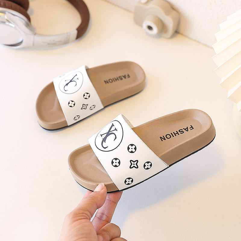 Custom birkenstock-style cork slides for boys and girls: indoor anti-slip fashion flip-flops for kids