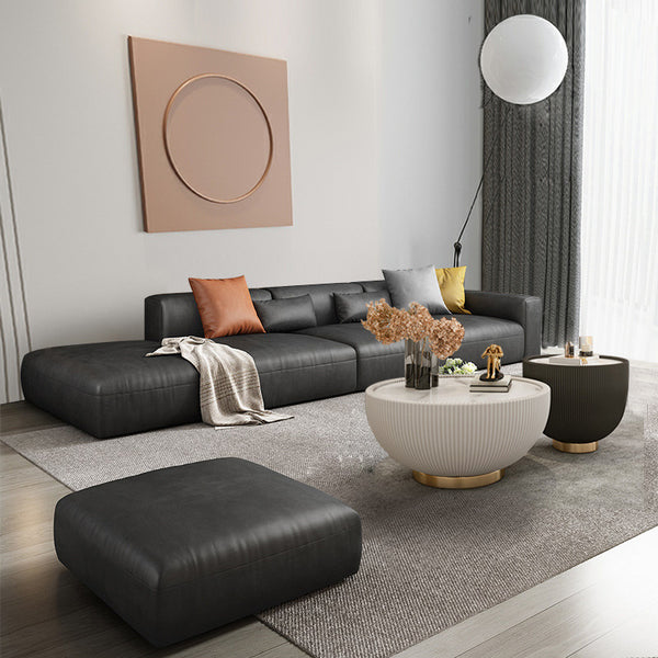 Italian minimalist straight row fabric sofa leave-in technology cloth light luxury living room small apartment office reception sofa
