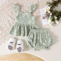 new product fashionsummer baby girl flying sleeve small daisy short-sleeved shorts cute children's clothing wholesale