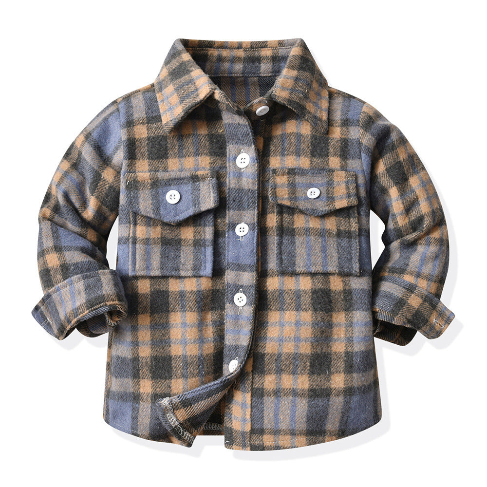 Export children's clothing boys multi-color patchwork plaid shirt long sleeves preppy style autumnew arrivalspring & fallkidstops