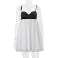 european and american women's clothing  summer new french chic polka dot color block bandeau loose spaghetti strap dress