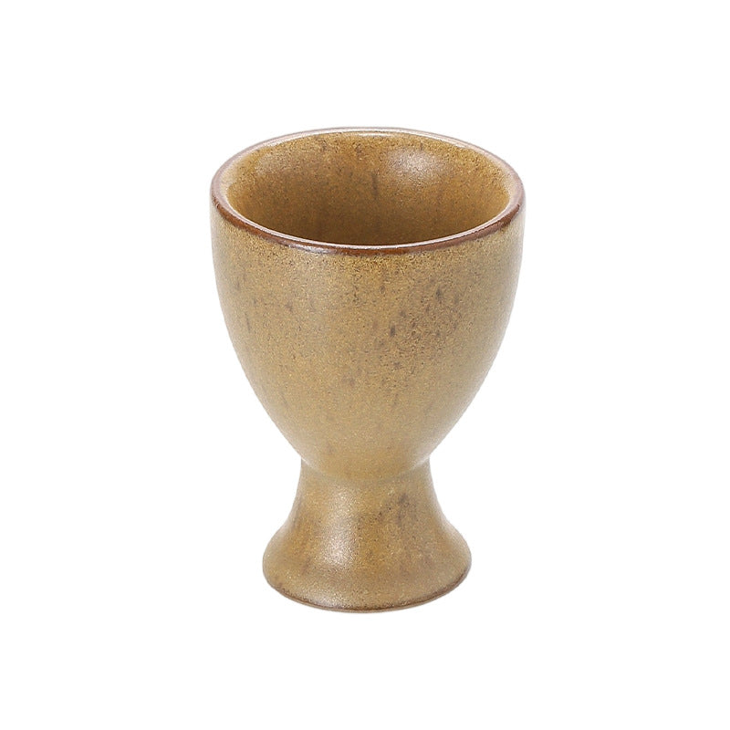 Creative tall round egg cup stylishretro ceramic egg holder cup restaurant hotel for home egg bottom holder