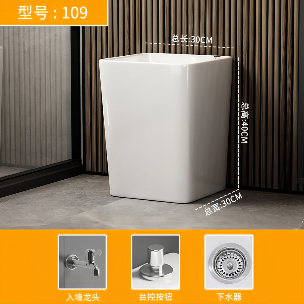 Balcony mop pool ceramic all-in-one mop pool floor washing mop basin pool slot bathroom floor-standing for home mop basin