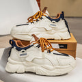 Men's shoes 2026 spring new breathable sports casual dad shoes men's thick sole non-slip trendy easiest for match dad trendy shoes