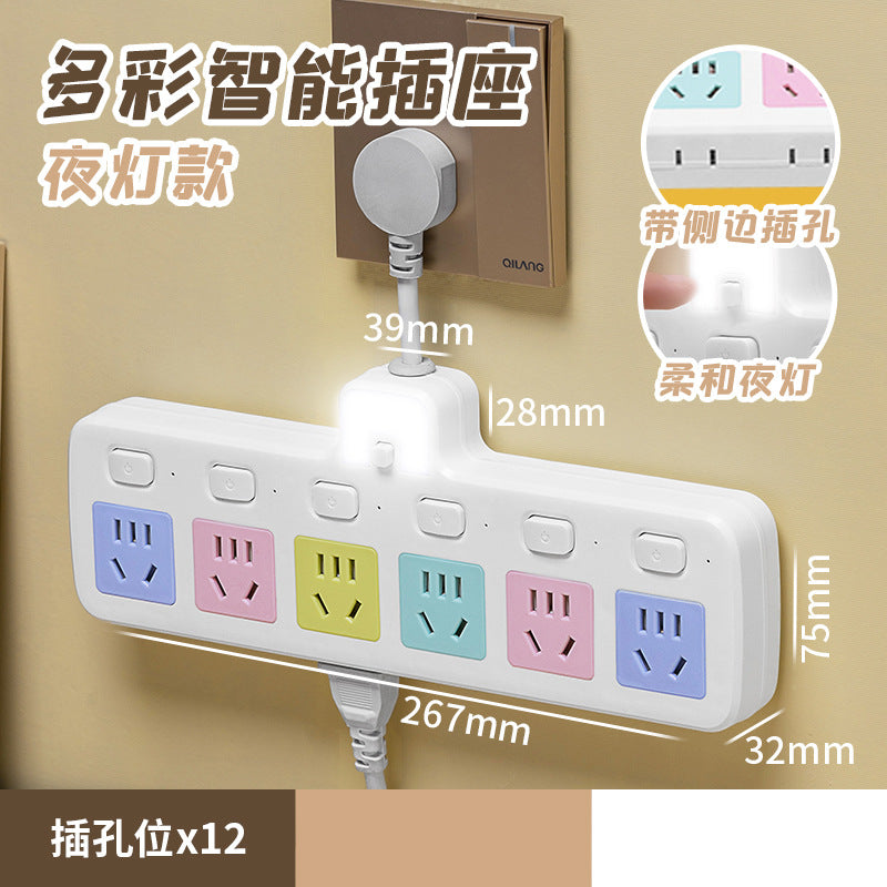 Colorful socket converter multi-function plug conversion for home with usb one to three multi-hole plug-in board