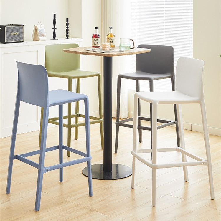 Scandinaviancasual bar chair modern normcore plastic backrest bar chair for home reinforced designer creative high stool