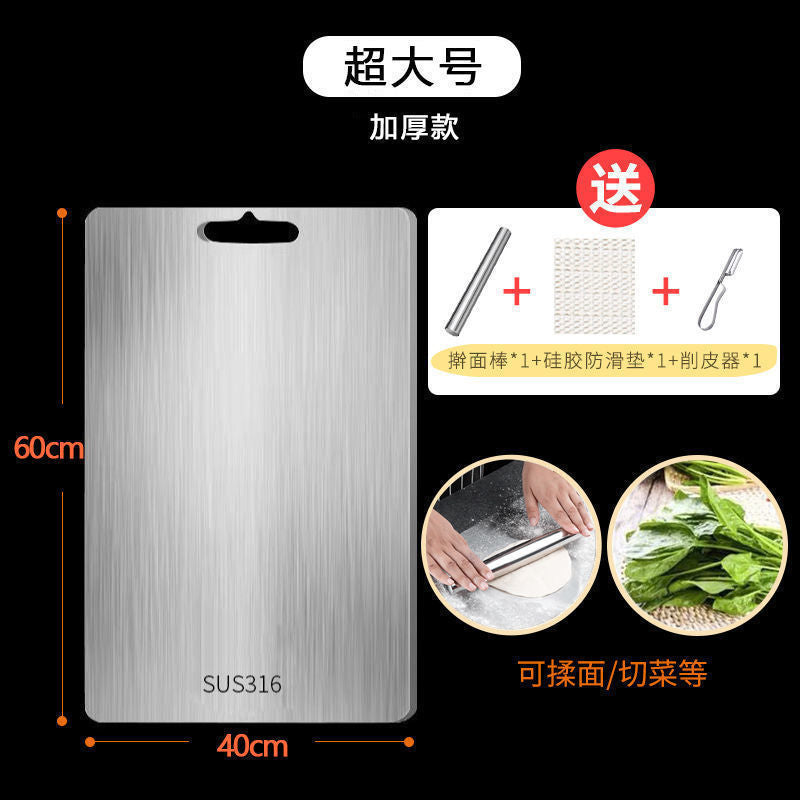 316 stainless steel cutting board - thickened, moisture-proof, extra-large, anti-mold kitchen chopping board - large cutting board for home use