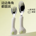 Baby portable spoon and fork set - 316l stainless steel ingot spoon - self-feeding training utensils - children's weaning fork and spoon