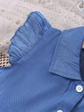 exclusive supply of youxiaofei sleeve denim vest + suspender dress cake skirt girlsuittwo-piece set