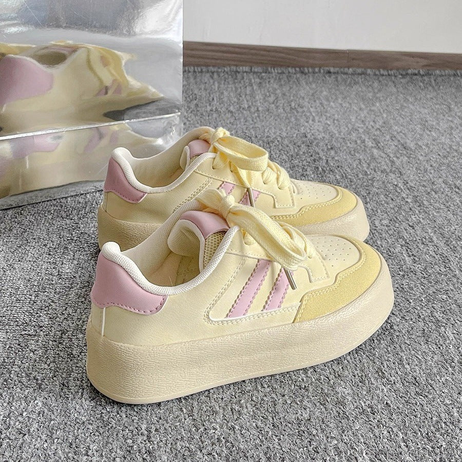 Argan shoes women's white shoes2026new arrival spring and summer with skirt niche styleeasiest for match student casual sports thick sole sneakers