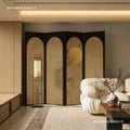 New chinoiserie screen foldablemovable living room entrance tea room bedroom bedside folding screen bamboo moon