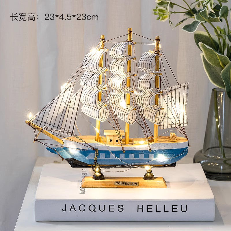 Smooth sailing sailboat model ornaments home decoration living room tv wine cabinet crafts graduate birthday gift