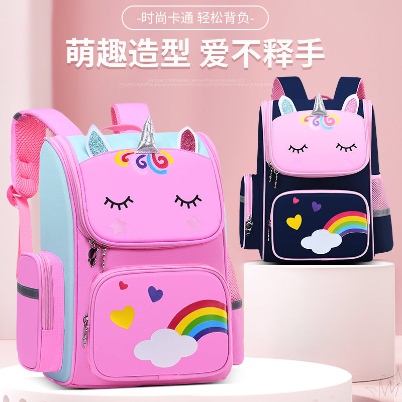 foreign trade children's schoolbag school girl princess large capacity ultra-light load-reducing spine-protecting primary school student schoolbag wholesale