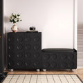 Black storage cabinet retro shoe cabinet for home entrance storage light luxury scandinavian entrance living room all-in-one casual wall cabinet