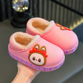 Kids cotton slippers winter indoor girl baby non-slipthickenedheattechcute boy's fur cotton shoes