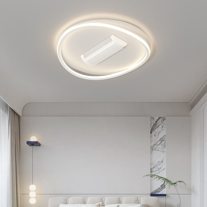 Living room bladeless fan light modern simple wavy line eye protection bedroom ceiling light whole house fan lighting package