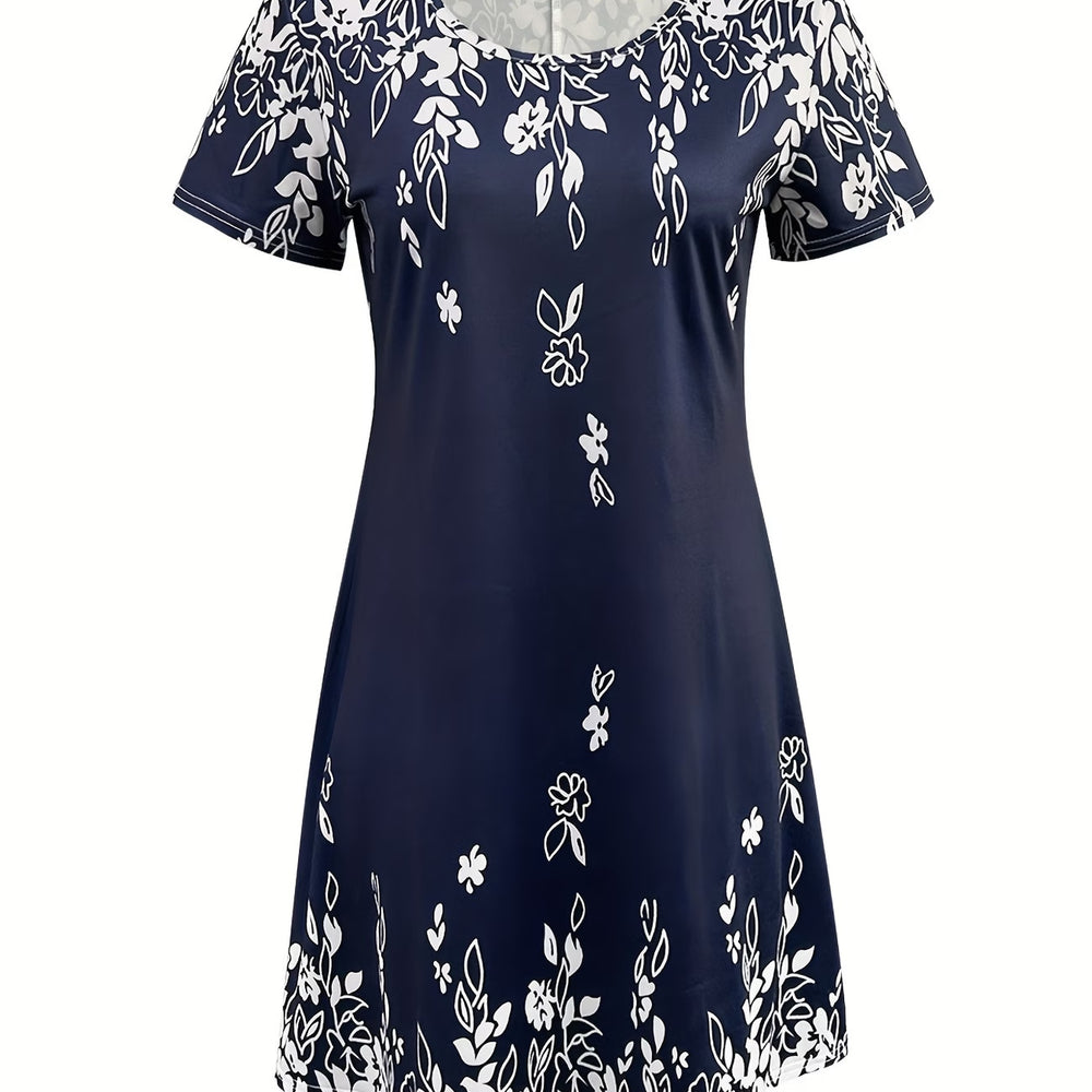 wholesale women's short-sleeved dresses, fashionable women's dresses for spring, summer, and autumn, new cross-border printed designs