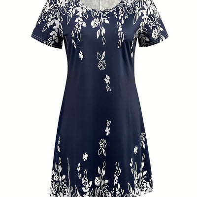 wholesale women's short-sleeved dresses, fashionable women's dresses for spring, summer, and autumn, new cross-border printed designs