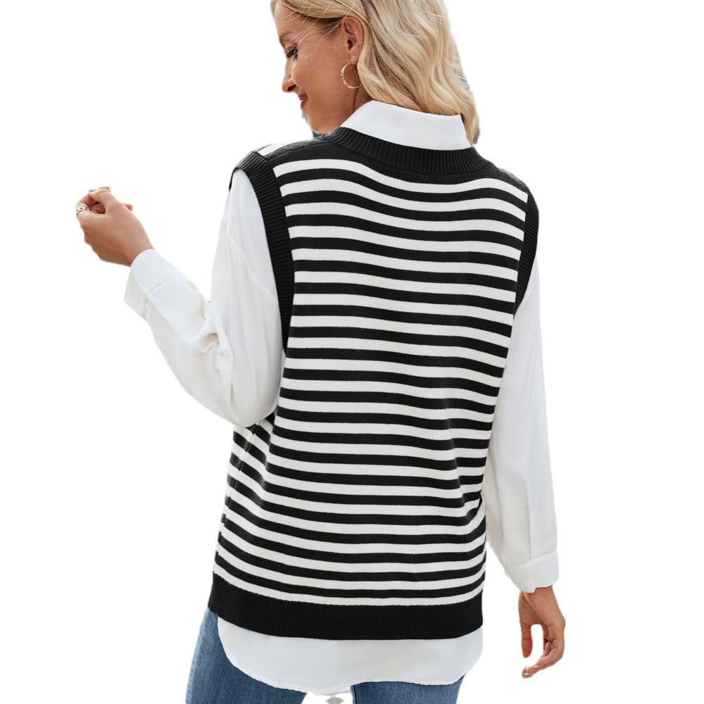 Fashion cross-border export women's clothing new arrival  independent station casual v-neck slit sweater vest vest