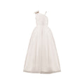European and american style girls' white wedding dress, piano performance outfit, children's runway show host evening gown, cross-border customization