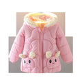 Kidsthickened high-quality cotton-padded clothes winter cartoon cotton clothes boys and girls style hooded outwear baby small cotton-padded jacket