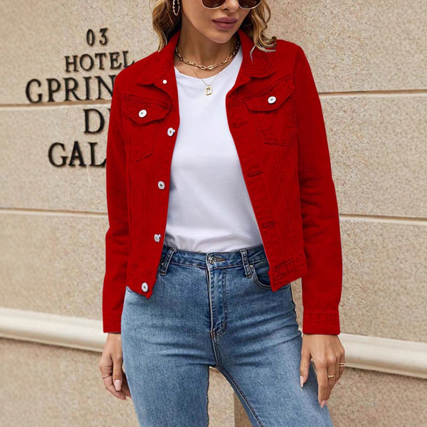 Cross-border European and American spring fashion jacket women's clothing explosion casual denim jacket jacket long sleeve new spot